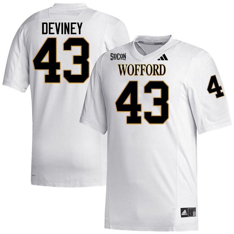 Wofford Terriers #43 Connor Deviney College Football Jerseys,Uniforms Stitched-White